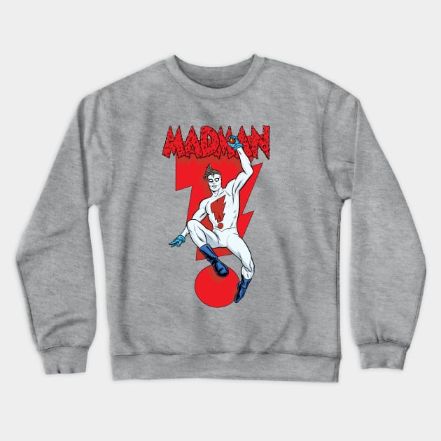 MADMAN Exclamation Bolt Leap! Crewneck Sweatshirt by MICHAEL ALLRED